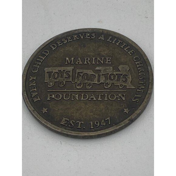 2 Vintage Marine Corps Semper Fidelis Coin Double-Sided Toys For Tots Foundation - Picture 2 of 4